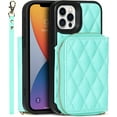 thumbnail image 3 of for iPhone 12 Pro/iPhone 12 Wallet Case with Crossbody Lanyard Strap,iPhone 12 Pro Flip PU Leather Phone Case Purse Cover for Women Men with 9 Card Holder Slots,Cash Coin Pocket 6.1",Black, 3 of 14