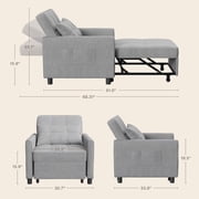 Aiho Folding Sofa Bed, Convertible Chair Bed with Pillow, Foldable Couch with Back Support for Living Room Bedroom - Dark Grey