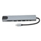 thumbnail image 5 of Estación de acoplamiento 8 en 1 Tipo C a PD USB C USB3.0 USB2.0 Tarjeta de almacenamiento Tarjeta de memoria Interfaz multimedia HD RJ45 Dock Gris, 5 of 10