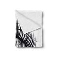 thumbnail image 2 of Tsunami Soft Flannel Fleece Throw Blanket, Wave Inside Woman Eye in Stormy Sea with Moon Line Art Drawing Boho, Cozy Plush for Indoor and Outdoor Use, 70" x 90", Black White, by Ambesonne, 2 of 5