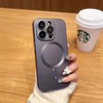 thumbnail image 3 of 2024 New Luxury Magnetic Matte Lens Protection Phone Case For iPhone 15 14 11 13 12 Pro Max Plus Magsafe Wireless Charging Cover, 3 of 5