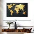 thumbnail image 3 of Elephant Stock Adventure Awaits World Map Wall Art - Horizontal Canvas Wall Art - Living Room Wall Decor - Map Canvas - Gold And Black Decor - 39" x 26", 3 of 8