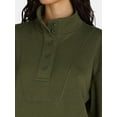 thumbnail image 5 of Time and Tru Women's Mock Neck Sweatshirt with Button Placket, Sizes XS-XXXL, 5 of 5
