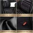 thumbnail image 7 of LAONNVIR Full Coverage Leather Car Seat Covers Full Set Universal Fit for Most Cars Sedans Trucks SUVs with Waterproof Leatherette in Automotive Seat Cover Accessories (Black,5 Seats), 7 of 7