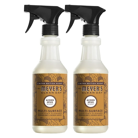 Mrs. Meyer’s Clean Day Multi Surface Everyday Cleaner, Acorn Spice Scent, Limited Edition Scent, Removes Dirt & Freshens Surfaces, 16 FL OZ Spray (Pack of 2) C67