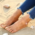 thumbnail image 4 of FOCALOOK Initial C Anklets for Women, Large Plus Size Rose Gold Plated Figaro Chain Ankle Bracelets, Hexagon Letter Charm Summer Beach Pool Waterproof Foot Jewelry 8.5-10.5inch, 4 of 10