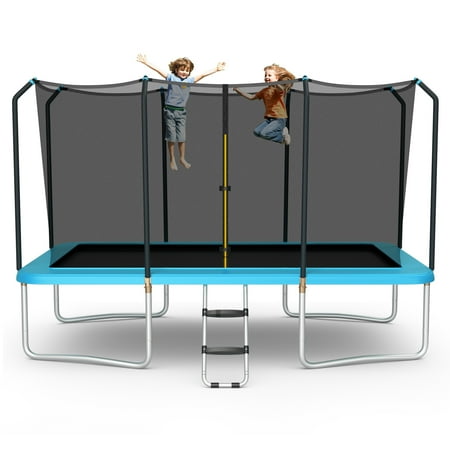 Infans 8x14FT Rectangular Recreational Trampoline W/Safety Enclosure Net Ladder Outdoor