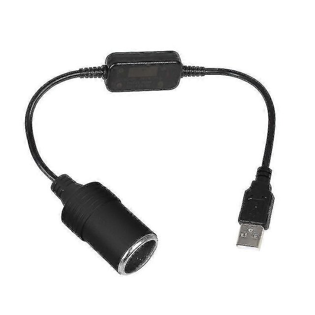 Cable convertidor de USB macho a conector hembra de 12 V para encendedor de coche