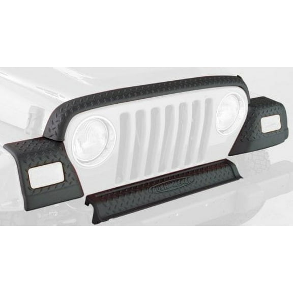 Bushwacker 97-06 Jeep Wrangler Trail Armor Hood Stone Guard and 2 Front Corners - Black