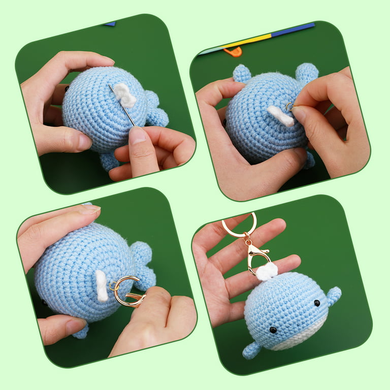  Crochet Kit for Beginners,Beginner Crochet Kit with  Step-by-Step Video Tutorials,6PCS Animals Crochet Kit,DIY Crochet Kit for  Beginners Includes Yarn, Eyes, Stuffing, Crochet Hook - Great Gift…