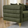 thumbnail image 3 of YYAo 81" Sectional Couches with Oversized 3 Seater and 3 Pillows, Comfortable Sofa with Deep Seating for Living Room, Bedroom, Office, Green Teddy, 3 of 7