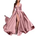 thumbnail image 1 of Vestido de fiesta de retazos de encaje sexi, vestidos largos hasta el suelo con aberturas altas en la cintura, vestido infinito para damas de honor, vestido de invitados de boda para mujer A, 1 of 4