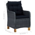 thumbnail image 2 of vidaXL 7 Piece Patio Dining Set with Cushions Poly Rattan Dark Gray, 2 of 11