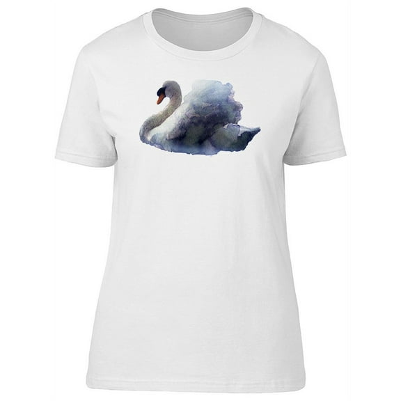 Cool Grunge Watercolor Swan T-Shirt Women -Image by Shutterstock, Female Large