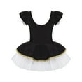 thumbnail image 2 of Miaeowve Robe de Danse pour Filles Enfants à Manches Courtes Combinaison de Danse Déguisement Robe de Princesse pour Fête Noir 14, 2 of 7