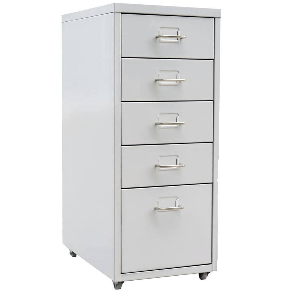 5 Drawers 4 Casters File Living Room Bedroom Metal Drawer Office Filing Organizer