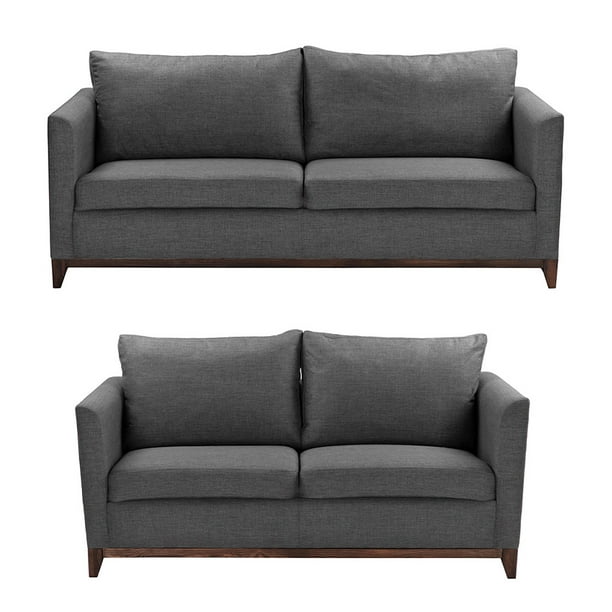Sala 3-2 TRINITY Oslo 2 Piezas (Sofá, Love Seat) Gris Acero Para Sala