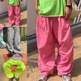thumbnail image 4 of Mens and Women Y2k Wide Parachute Pants Quick Dry Korean Baggy Sports Trousers, 4 of 9