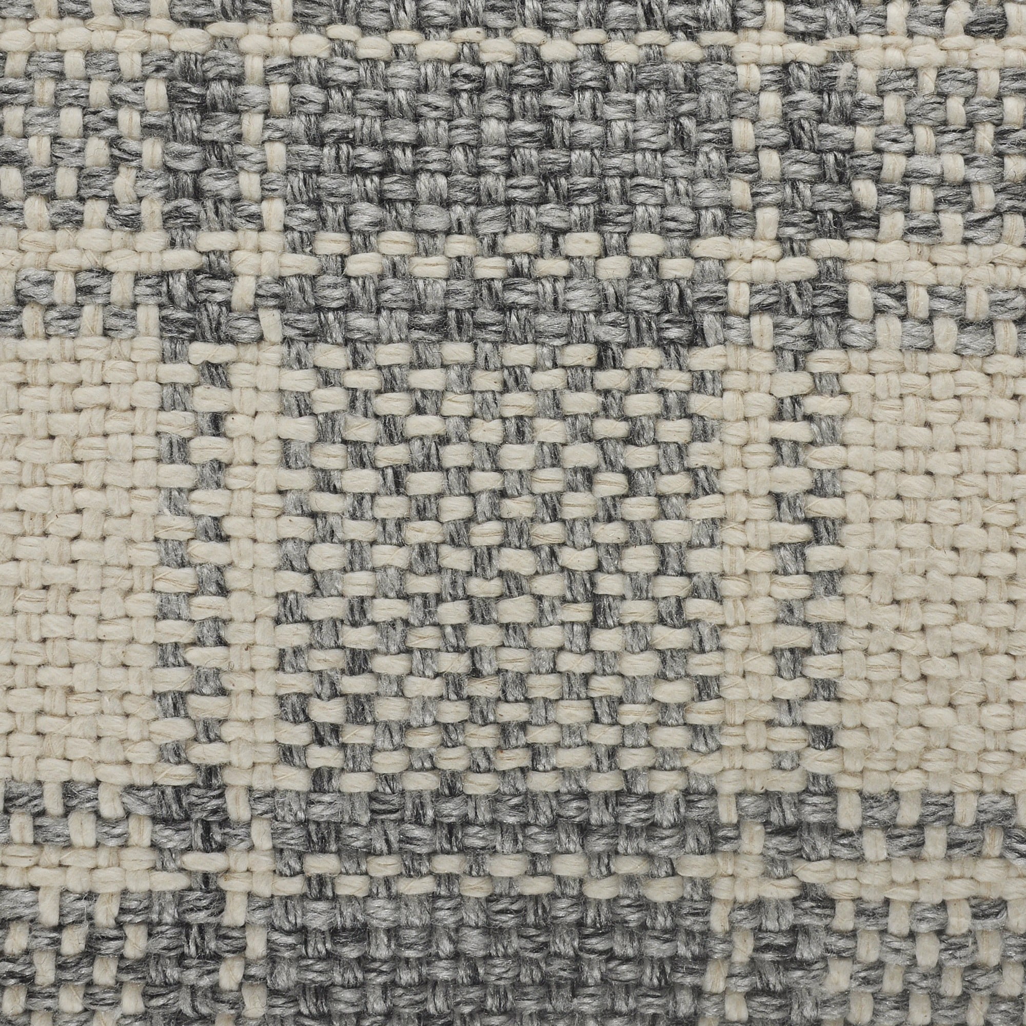 Laddha Home Designs Loomed Plaid Cotton Throw Pillow Cover - 20" - Gray and White