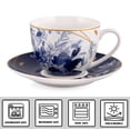 thumbnail image 4 of Mizuki Porcelain Teacup & Saucer Set of 4, 4 of 8