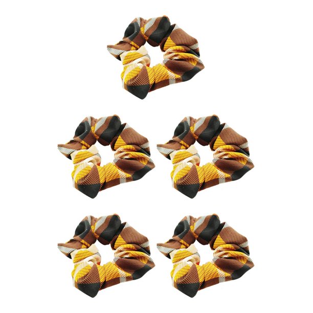 Qarigey Coleta titular Material de tela patrón escocés accesorios elásticos para el cabello anillos para el cabello adornos para el cabello encantador cuatro 5piezas Qarigey CBP251236
