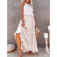 thumbnail image 3 of Summer Beach Casual Sleeveless Dress Ruffles Halter Solid Color Dresses for Vacation Trip Beach Seaside Honeymoon, 3 of 5