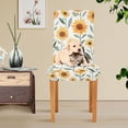 thumbnail image 4 of Yayeee 2 Pack Dining Chair Covers Stretch Parson Chairs Slipcovers Seat Protector, Sunflowers and Leaves Pattern, 4 of 6