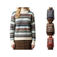 thumbnail image 7 of LUVDA Women's Striped Knit Sweaters Long Sleeve Turtleneck Pullover Casual for Fall Winter, 7 of 7