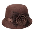 thumbnail image 1 of Sombrero de copa para mujer, sombrero de sol informal, sombrero de verano, sombrero de pescador de moda, sombrero de sol decorativo para mujer Marrón, 1 of 7