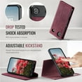 thumbnail image 6 of CaseMe Wallet Case for iPhone Air Compatible with Magsafe, 2-in-1 PU Leather【RFID Blocking】Flip Card Holder Stand Shockproof Magnetic Detachable Cover for iPhone Air 6.5",Wine Red,For iPhone Air, 6 of 10