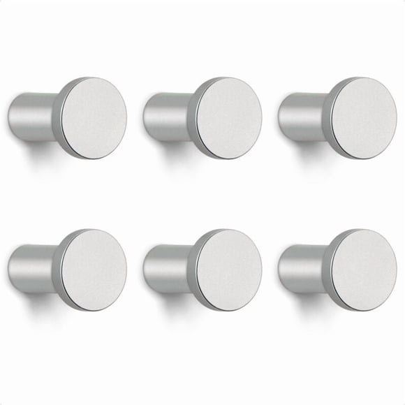 Silver Wall Mounted Coat Hook, 6 Pieces Minimalist Heavy Duty Wall Mounted Coat Hook, Multi-Purpose Coat Hook, Coat Rack for Entryway Bedroom Bathroom Screws Included