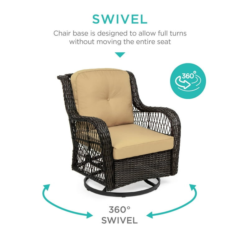 Best Choice Products 3 Piece Patio Wicker Bistro Furniture Set w