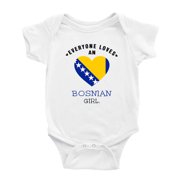 Everyone Loves an Bosnian Girl Cute Baby Romper Bodysuit For Boy Girl (White, 6-12 Months)