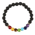 thumbnail image 3 of Fznkrag Lava Stone Chakras Bracelet 8mm Men Women 7 Chakras Beads Braided Diffuser Elastic Rock Stone Round Beads, 3 of 7