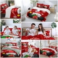 thumbnail image 5 of Christmas Gnome Bedding Duvet Cover Set Queen Size 4 Pieces Snowflake Xmas Balls Red Background Bedding Set with Zipper Closure, 1 Comforter Cover 90x92 Inches 1 Flat Sheet & 2 Pillow Cases, 5 of 7
