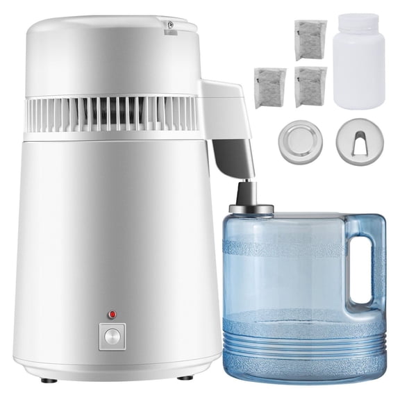 4L Stainless Steel Water Distiller - Pure Water Machine for Home, Dental, Medical - 750W Fast Distillation, Automatic Shut-Off & Easy Cleaning