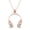Rose Gold, variant on Round Sparkling White Cubic Zirconia Music Lover Headphone Pendant Necklace 14k White Gold Over Sterling Silver 18" Chain