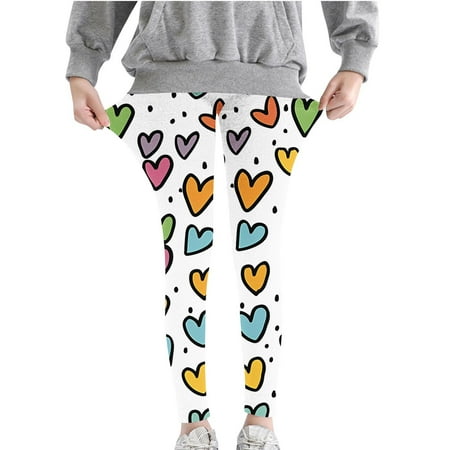 

TMOYZQ Girls Clothing Casual Fall Pants Trousers Printed Children Leggings Infant Clothes Plus Slim Fit Pants Sweet Stretchy Ankle Length Pants Leggings