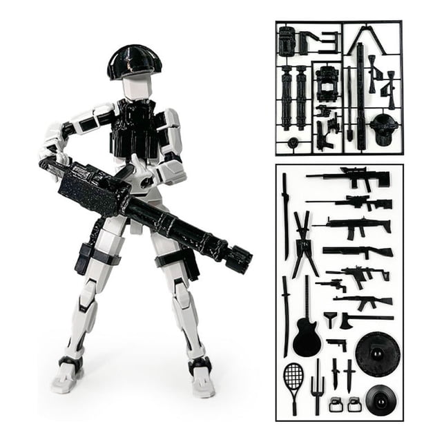 3D Printed Action Figure Dummy T13 Toy Figure Robot Assembly Model Ornament Kit for Children Christmas Birthday Gift