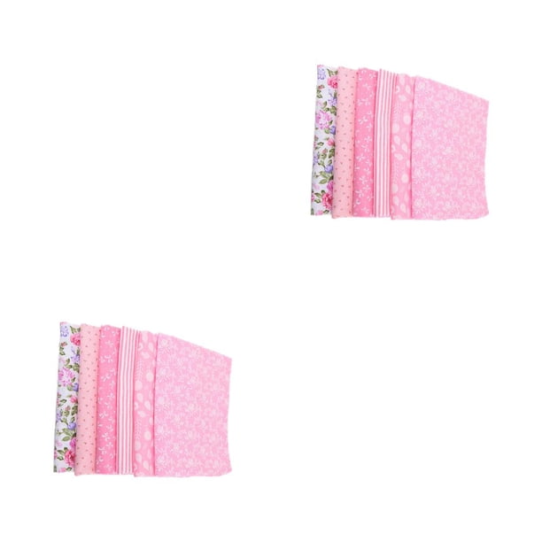 sweethay 6 unids/set 25x20cm patrón de flores tela de algodón tela impresa DIY Material de retales hecho a mano para accesorios de costura rosa 2Conjunto