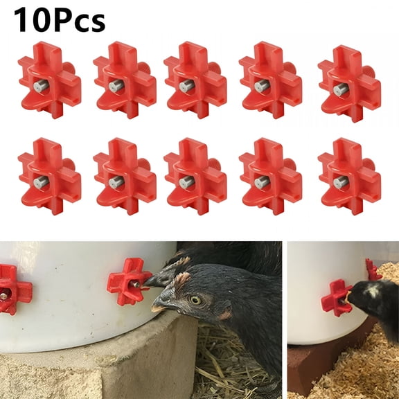 ACDANC 10Pcs Horizontal Side Mount Chicken Nipples Waterer Automatic Poultry Drinker