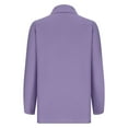 thumbnail image 3 of Fatuov Button Up Shirts for Women Cotton Linen Casual Tops Long Sleeve Button Down Blouses Sexy Solid Color Turn-down Collar Tops Purple, 3 of 5