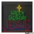 thumbnail image 3 of Craftnamesign Happy Birthday Jesus Neon Light Sign, Xmas Wall Art, Jesus LED Light Up, 3 of 5