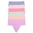 thumbnail image 2 of Angelina Women's Nylon Laser Cut Thong Panties (6-Pack), 2 of 3