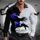 thumbnail image 1 of Camisa negra de manga larga para hombre para fiesta de finales de otoño, invierno, primavera y verano, cuello de camisa con estampado 3D de alta definición, 1 of 6