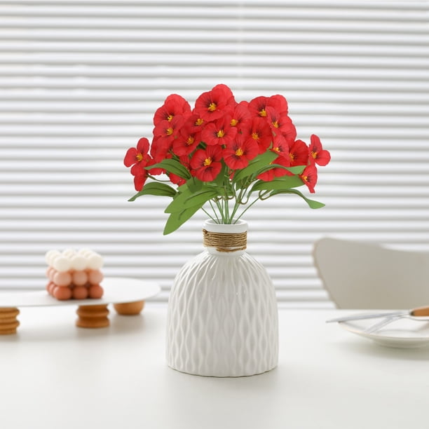 Flores de seda de pensamiento artificial Arreglo floral artificial para decoración de bodas, hogares y hoteles