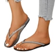 thumbnail image 4 of Women Flip Flops Non- Slides Sandals Casual Soft Slipper Hollow Jelly Clear Sandals Beach Ballet Low Heel Comfortable Summer On Jellies Shoes Black CN:37/US:6.5, 4 of 9