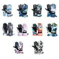 thumbnail image 3 of Jumpingount 1 par de guantes de esquí a prueba de viento, impermeables, para viajar, montar, guantes cálidos portátiles para invierno, mitones ajustables, guantes y mitones Azul blanco Jumpingount AP013135-03, 3 of 6