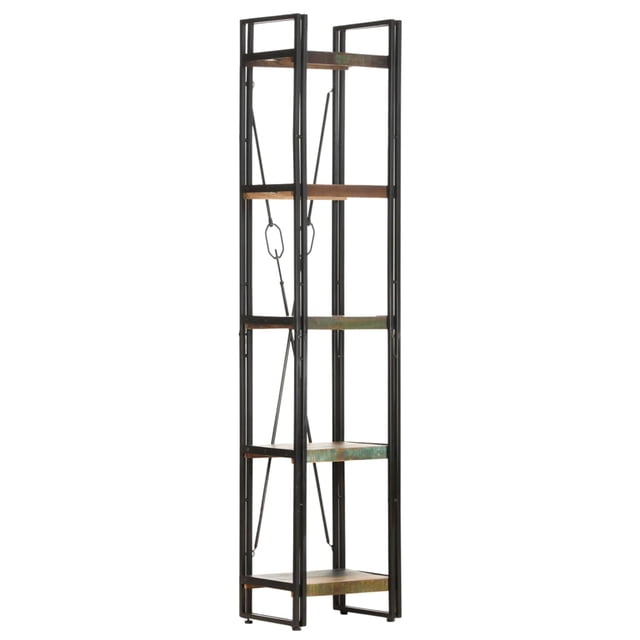 vidaXL 5-Tier Industrial Adult Bookcase - 40x30x180 cm - Solid Reclaimed Wood