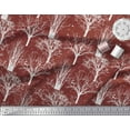 thumbnail image 2 of Soimoi Red Cotton Voile Fabric Dry Tree Print Fabric by the Yard 42 Inch Wide, 2 of 3